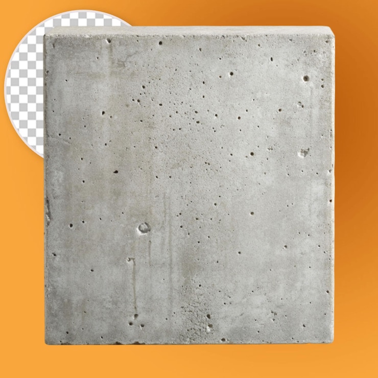 PSD sur fond de béton transparent