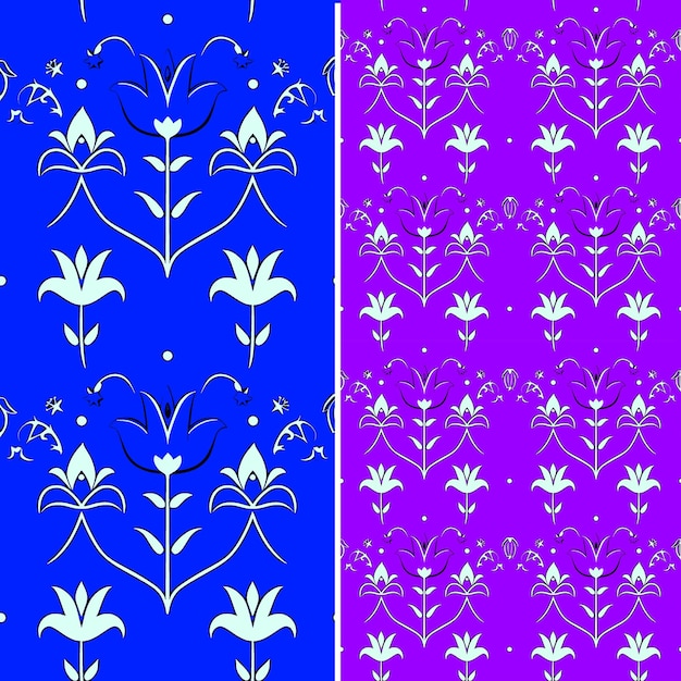 PSD un fond bleu et blanc avec un motif floral