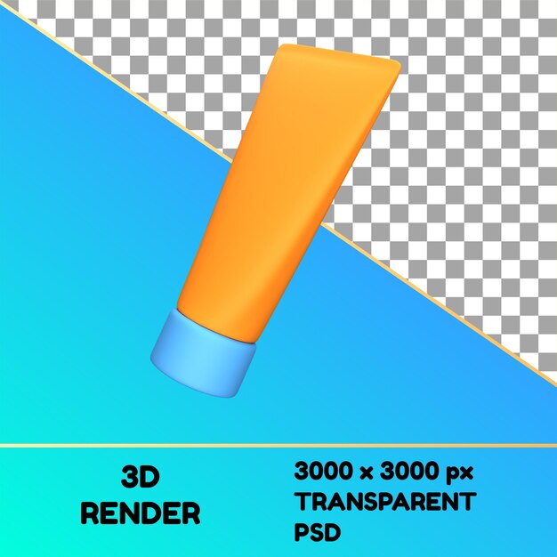 PSD un fond bleu et jaune avec une image de rendu 3d.