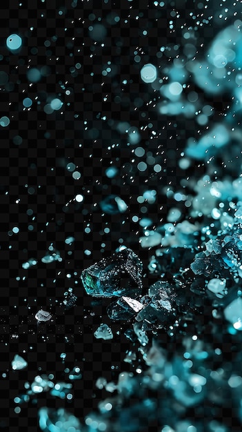 PSD un fond bleu et noir avec des cristaux étincelants