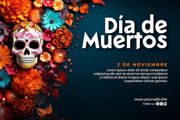 PSD fond de célébration dia de muertos