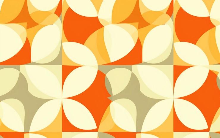 PSD un fond coloré avec des feuilles orange et jaune et un motif de feuilles