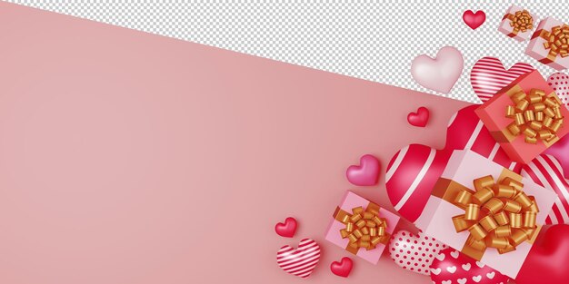 Fond De Concept De Saint-valentin Dans Le Rendu 3d