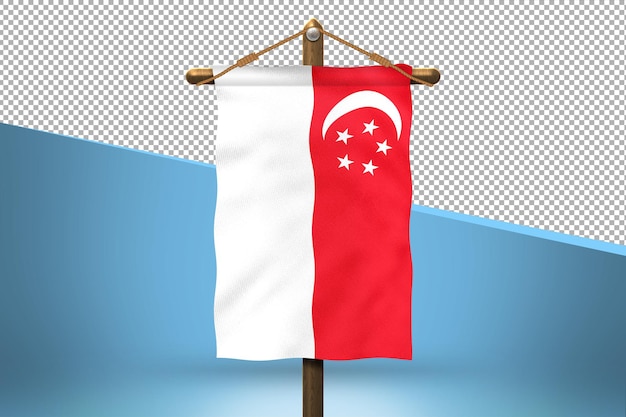 PSD fond de conception de drapeau accrocher singapour