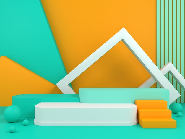 Fond de couleur pastel de podium géométrique minimal pour la présentation du produit illustration du rendu 3d