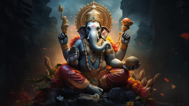 PSD fond d'écran ganpati bappa morya capturant l'essence de ganesh chaturthi