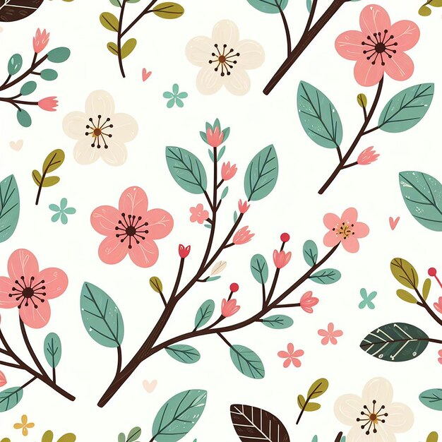 PSD fond de fleur coloré mignon motif sans couture