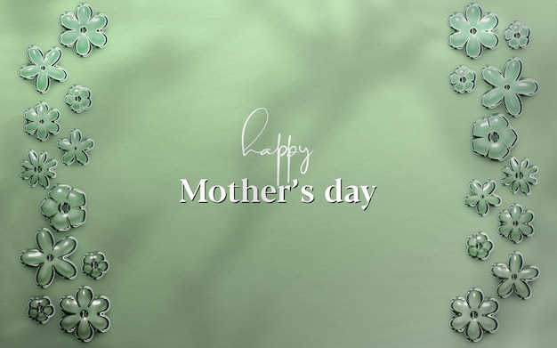 Fond floral de carte de voeux fête des mères 3D
