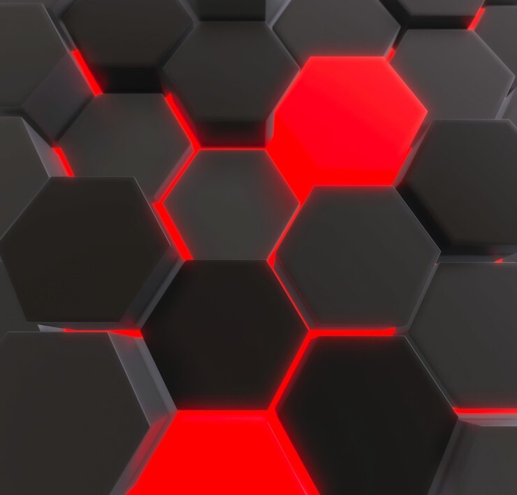 PSD fond d'hexagones sombre et lumineux