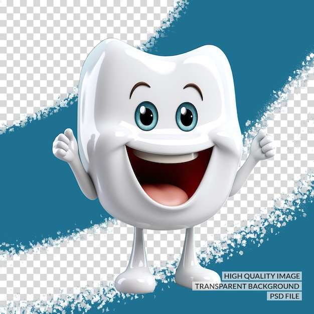 PSD fond isolé transparent de clipart png 3d souriant