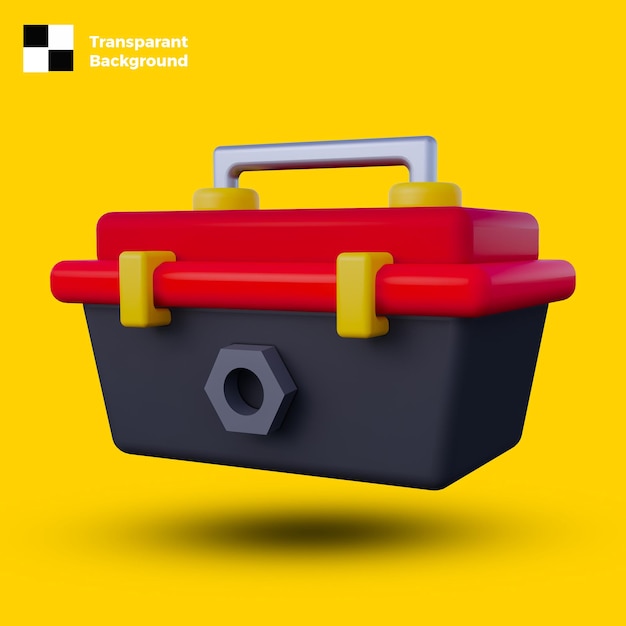 Un fond jaune avec une boîte à outils et un panneau indiquant un fond transparent.
