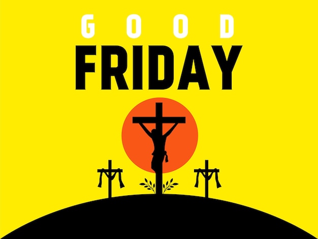 un fond jaune avec une croix et les mots bon vendredi dessus