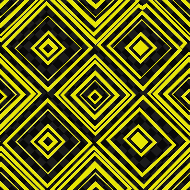 PSD un fond jaune et noir avec un motif géométrique noir et blanc