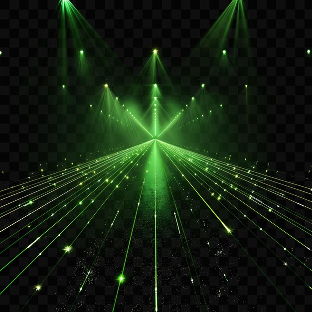 PSD un fond lumineux vert avec un motif de lumières led et un effet lumineux