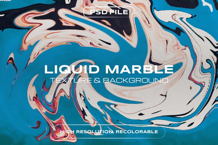 PSD fond en marbre liquide
