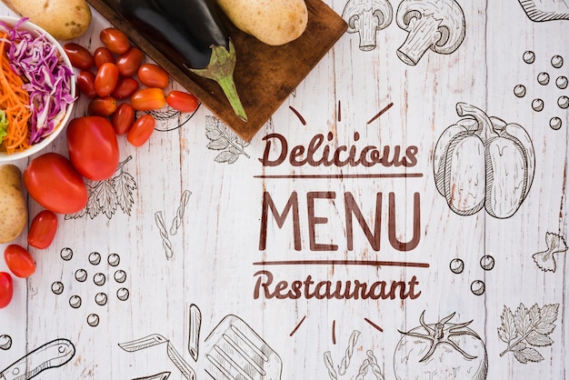 Fond de menu de restaurant délicieux avec espace de copie