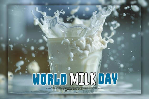 PSD fond de modèle réaliste de la journée mondiale du lait