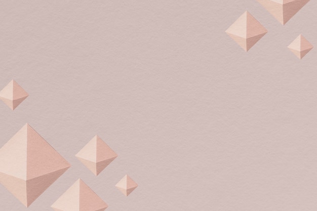 Fond à motifs de pentaèdre artisanal en papier de cuivre 3D
