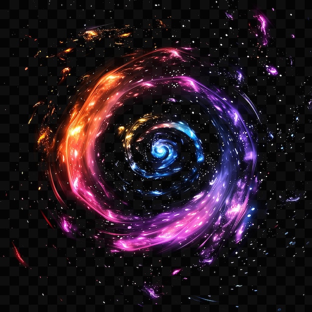 PSD un fond noir avec un dessin en spirale qui dit l'univers dessus