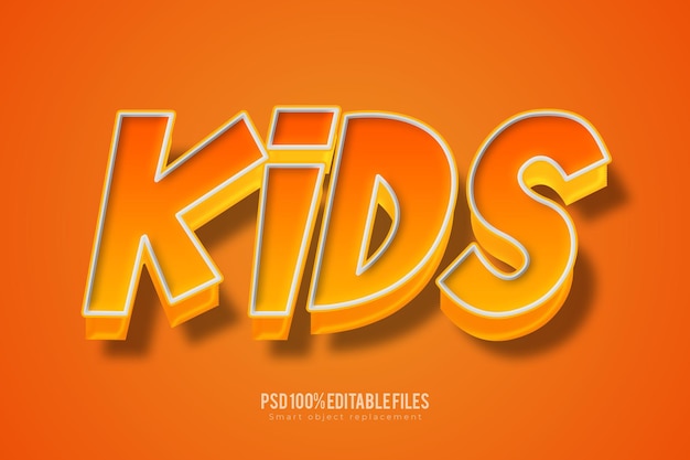 Un Fond Orange Avec Le Texte Kids En Orange Et Le Mot « En Bas ».