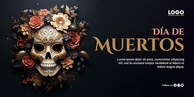 PSD fond pour la célébration de dia de muertos