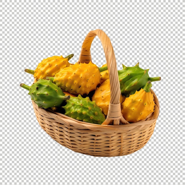 PSD le fond psd de kiwano fruit est blanc