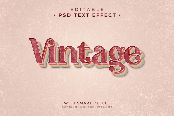 PSD un fond rose avec le mot vintage dessus