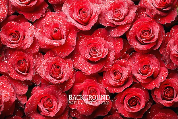 un fond de rose rouge avec les mots Retour vers le futur