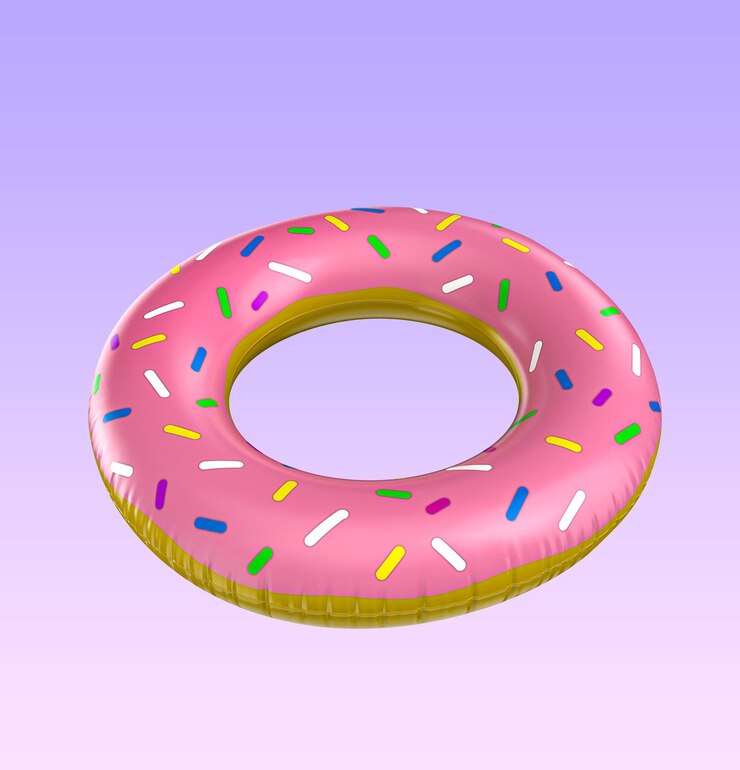 PSD un fond rose et violet avec un beignet au milieu