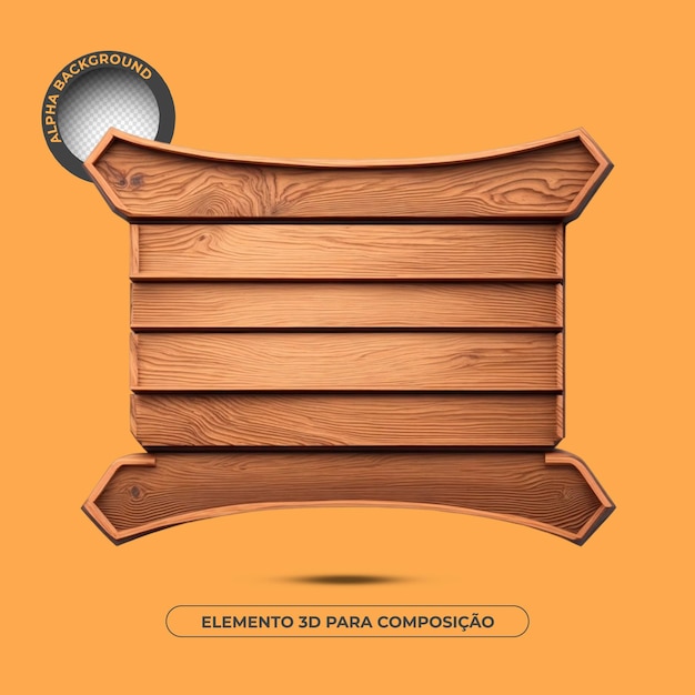 fond de texte en bois élément 3d pour la composition