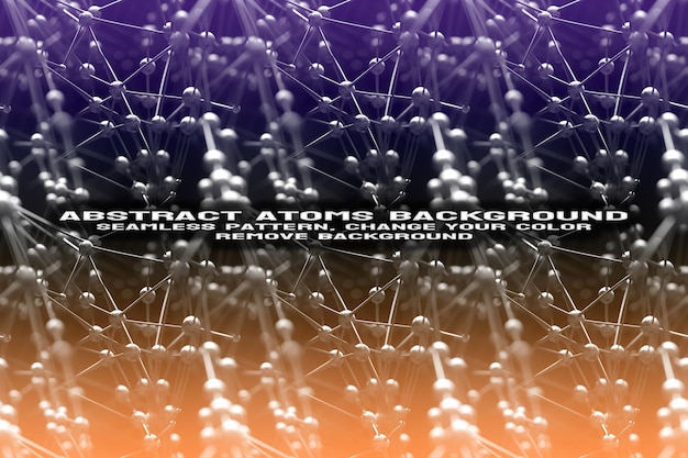 Fond texturé abstrait avec format PSD de molécule et de motif d'atome modifiable