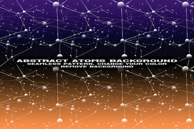 Fond texturé abstrait avec format PSD de molécule et de motif d'atome modifiable