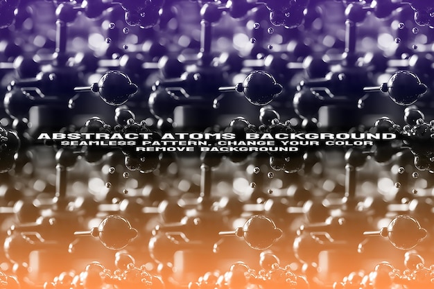 Fond texturé abstrait avec format PSD de molécule et de motif d'atome modifiable