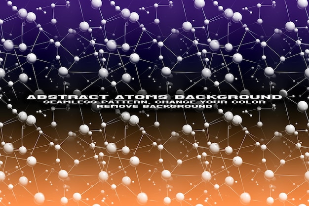 Fond texturé abstrait avec format PSD de molécule et de motif d'atome modifiable