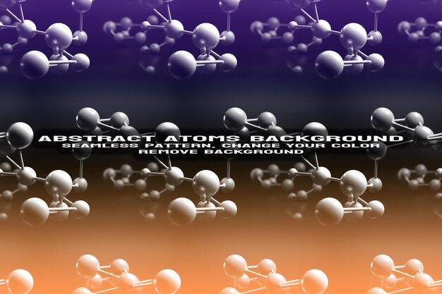 Fond texturé abstrait avec format PSD de molécule et de motif d'atome modifiable