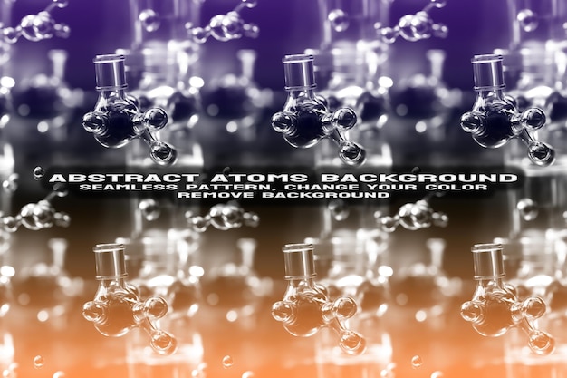 Fond texturé abstrait avec format PSD de molécule et de motif d'atome modifiable