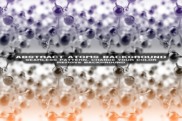Fond texturé abstrait avec format PSD de molécule et de motif d'atome modifiable