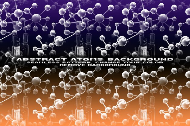 Fond texturé abstrait avec format PSD de molécule et de motif d'atome modifiable