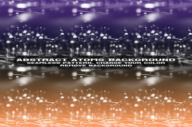 Fond texturé abstrait avec format PSD de molécule et de motif d'atome modifiable
