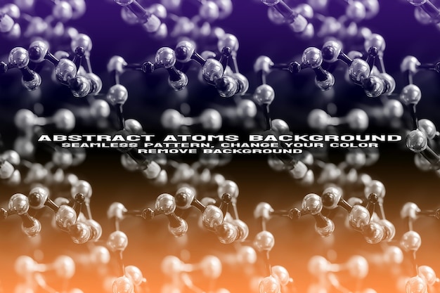 Fond texturé abstrait avec format PSD de molécule et de motif d'atome modifiable
