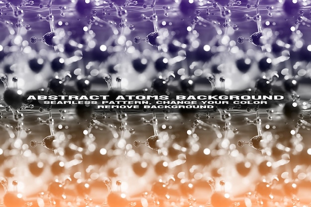Fond texturé abstrait avec format PSD de molécule et de motif d'atome modifiable