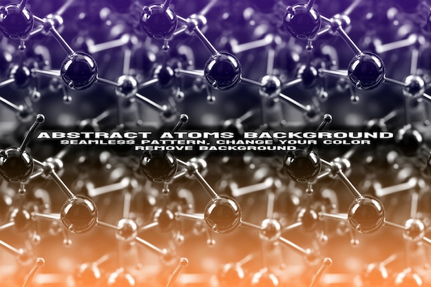 Fond texturé abstrait avec format PSD de molécule et de motif d'atome modifiable