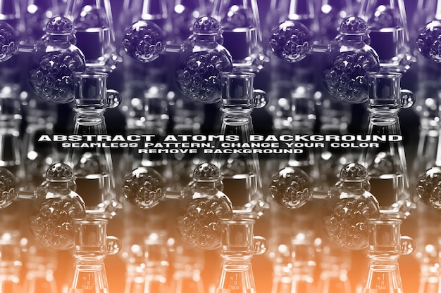 Fond texturé abstrait avec format PSD de molécule et de motif d'atome modifiable