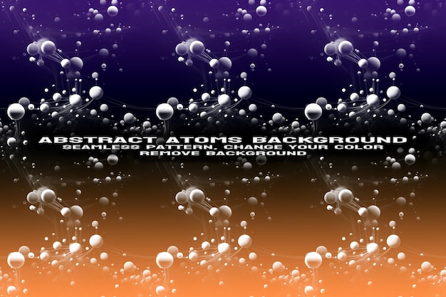 Fond texturé abstrait avec format PSD de molécule et de motif d'atome modifiable