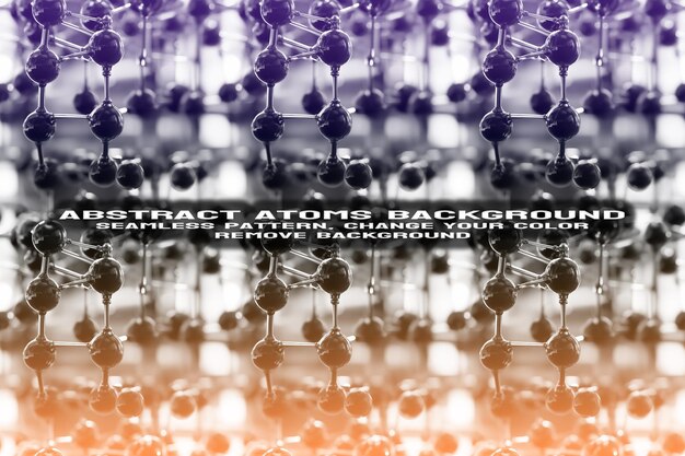 Fond texturé abstrait avec format PSD de molécule et de motif d'atome modifiable