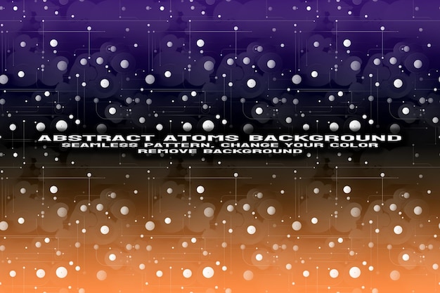 Fond texturé abstrait avec format PSD de molécule et de motif d'atome modifiable