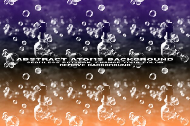 Fond texturé abstrait avec format PSD de molécule et de motif d'atome modifiable