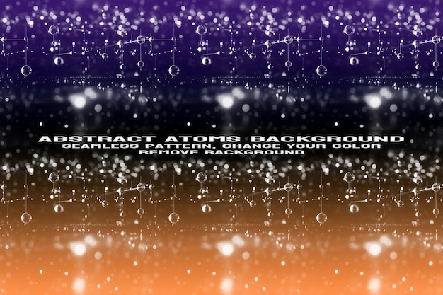 Fond texturé abstrait avec format PSD de molécule et de motif d'atome modifiable