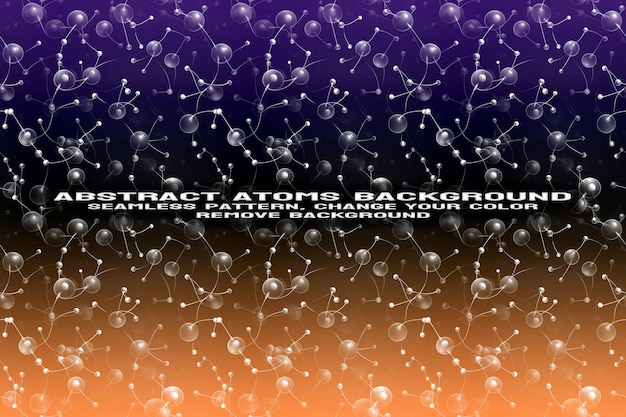Fond texturé abstrait avec format PSD de molécule et de motif d'atome modifiable