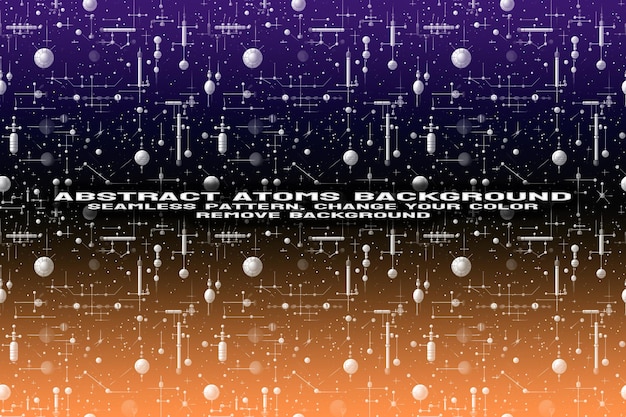 Fond texturé abstrait avec format PSD de molécule et de motif d'atome modifiable